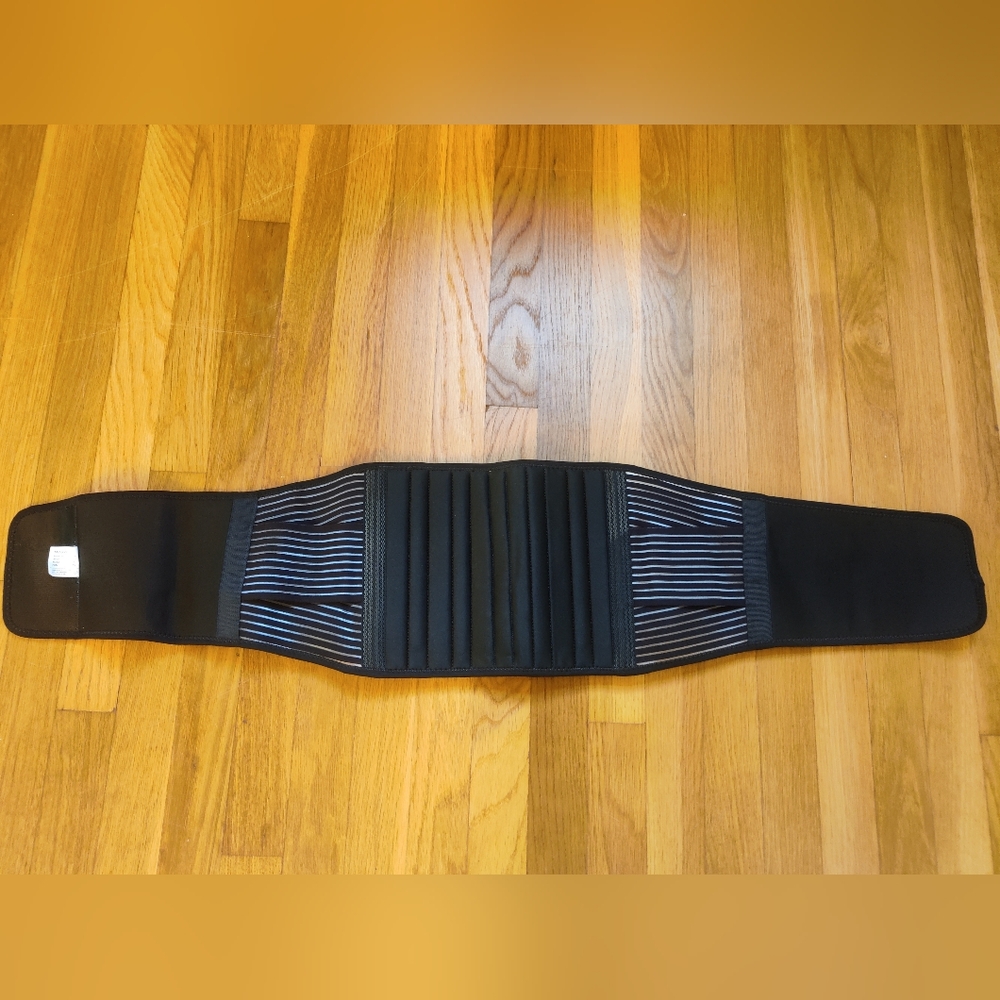Black and White Striped Waist Belt